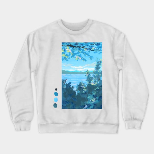 Pastel Lake Crewneck Sweatshirt by erinkatearcher